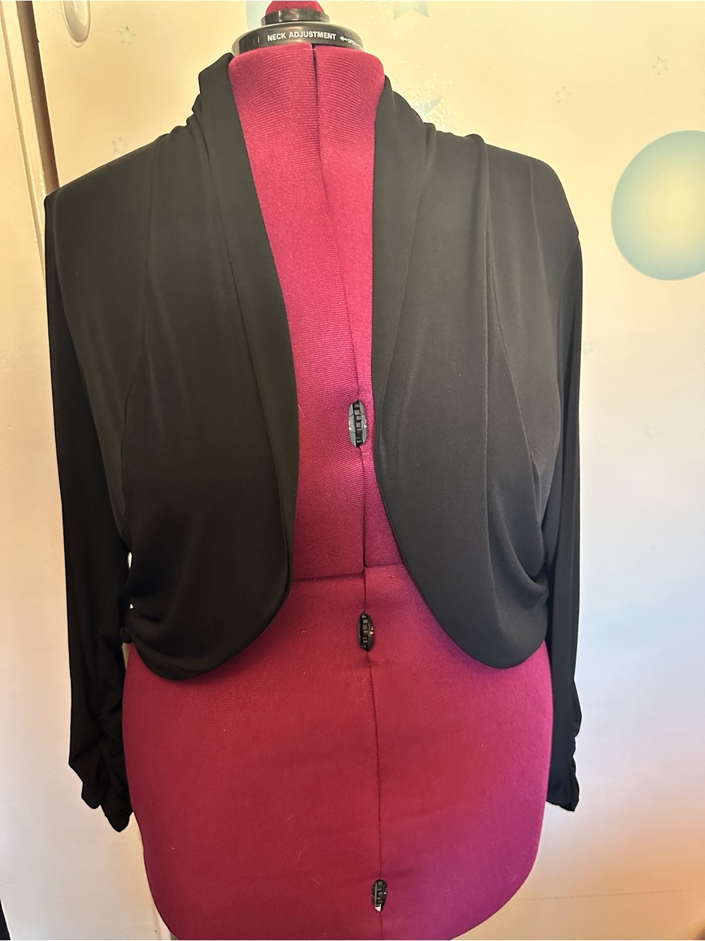 Vintage Y2K Lane BryantBlack Draped Open-Front Bolero Shrug